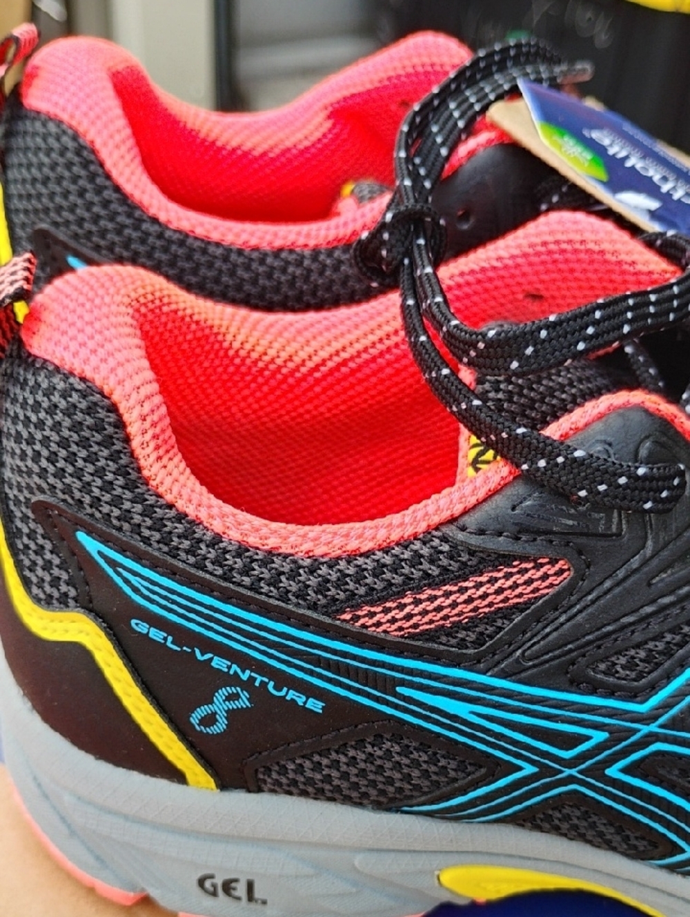 SALE! New ASICS Black Ortholite Running Shoes with Coral Lining (D-55) - Picture 4 of 9